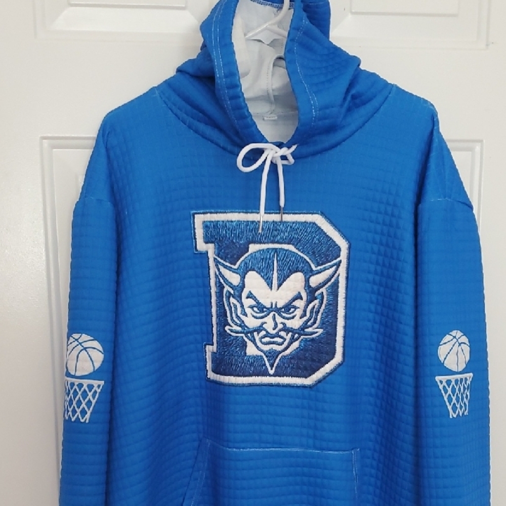 Blue Hooded Jacket with Logo